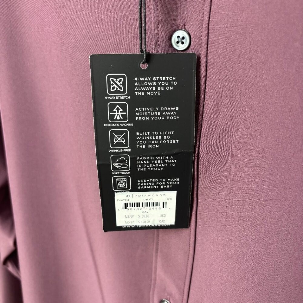 NWT Men's‎ 7 Diamonds Button-Down Shirt - Picture 7 of 7